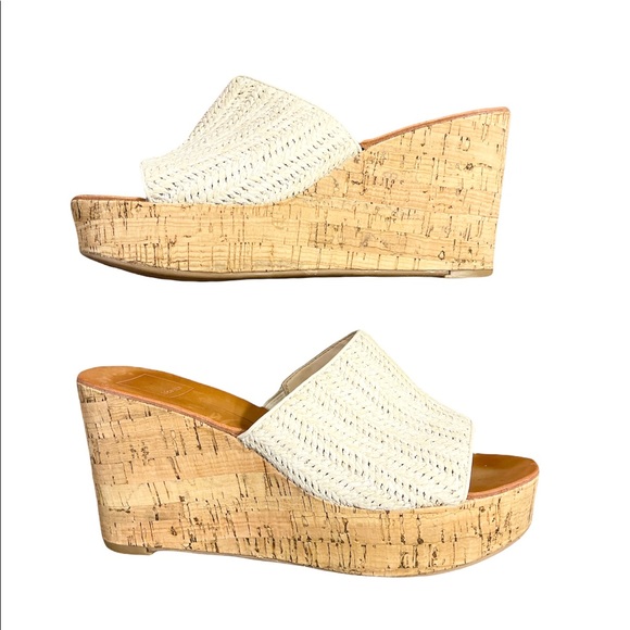 Dolce Vita Shoes - Dolce Vita Leather Cork Wedge Crochet Fabric Clog Mule Size 7.5